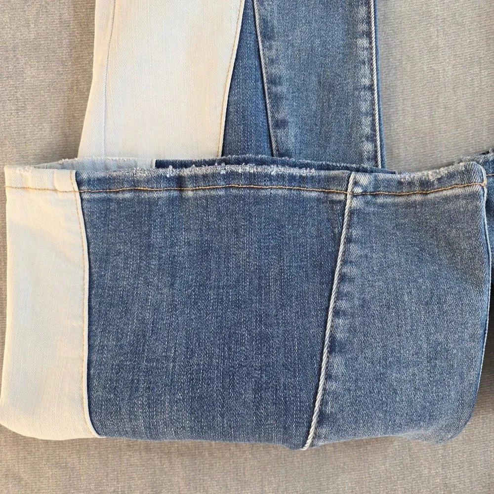 Vervet by Flying Monkey Colorblock Flare Jeans High Rise Panel Denim Sz 28 Boho - Picture 6 of 12